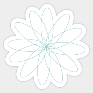 Blue Spiral Flower Sticker